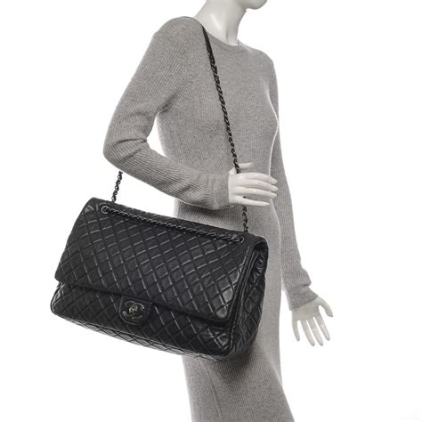 chanel tote bag in calfskin|Chanel black quilted flap bag.